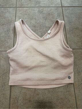 Roxy Ribbed Cropped Tank Top - Light Blush Pink